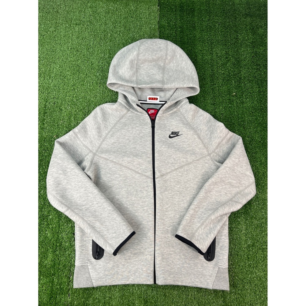 Nike Kids Tech Fleece Full Zip Hoodie Light Heather Grey FD3285-063 XL
